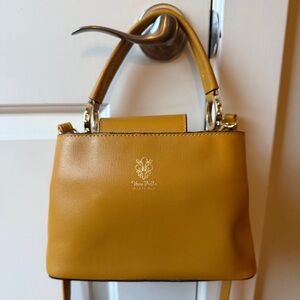 Vera Pelle Italian Leather Mustard Handbag